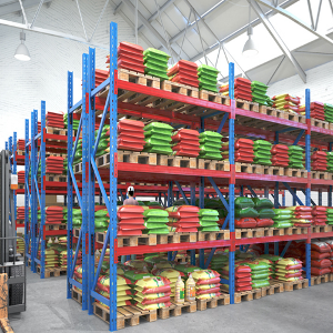 Warehouse shelf distribution warehouse rack blue track pallet rack 2-tier load beam mart shelf weight angle