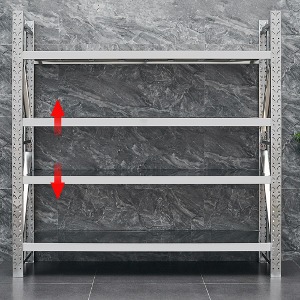 Silver Lightweight Rack 4-tier Shelf Stainless Steel Pentriangle