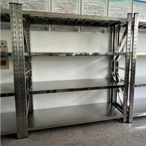 Weight rack unit price table steel shelf 3-tier stainless steel angle silver rack